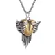 Fashionable Retro Heart-Shaped Angel Wings Pendant Necklace for Men Women Romantic Trendy Jewelry