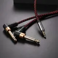 Audio Cable Angled Mini Jack 3.5 to Dual 1/4" Jack for TV PC Speaker Amplifier 3.5mm to 2*6.35 OFC