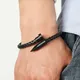 Nail Bullet Bracelet Titanium Steel Leather Leather Rope Bracelet Alloy Magnet Buckle Men's Braided