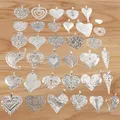 2 Pieces Tibetan Silver Color Large Hammered Heart Charms Pendants for DIY Necklace Jewellery Making