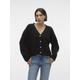 Strickjacke VERO MODA "VMELYA LS V-NECK CARDIGAN GA BOO" Gr. XS (34), schwarz (black) Damen Strickjacken