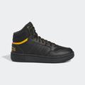 Sneaker ADIDAS SPORTSWEAR "HOOPS MID 3.0 KIDS" Gr. 35, schwarz (core black, core preloved yellow) Kinder Schuhe Trainingsschuhe