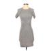 Leith Casual Dress - Mini Crew Neck Short sleeves: Gray Solid Dresses - Women's Size Small