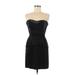 BCBGMAXAZRIA Cocktail Dress - Mini Open Neckline Sleeveless: Black Print Dresses - Women's Size 6