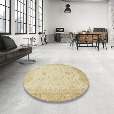 Ahgly Company Machine Washable Abstract Brown Gold Area Rugs