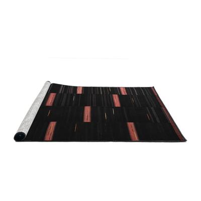 Ahgly Company Machine Washable Contemporary Burgundy Brown Area Rugs