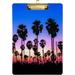 Hyjoy Palm Tree Sunset Clipboard Acrylic Standard A4 Letter Size Clip Board with Low Profile Clip for Office Classroom Doctor Nurse and Teacher