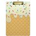 Hyjoy Ice Cream Cone Clipboard Acrylic Standard A4 Letter Size Clip Board with Low Profile Clip for Office Classroom Doctor Nurse and Teacher