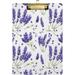 Hyjoy Lavender Flower Clipboard Acrylic Standard A4 Letter Size Clip Board with Low Profile Clip for Office Classroom Doctor Nurse and Teacher