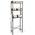 Over-The-Toilet Storage Rack 68In Tall Bathroom Space Saver with Detachable Hooks Freestanding Space-Saving 3-Tier Toilet Rack Organizer for Bathroom Laundry Kitchen