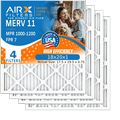 18x20x1 Air Filter MERV 11 Comparable to MPR 1000 MPR 1200 & FPR 7 Electrostatic Pleated Air Conditioner Filter 4 Pack HVAC Premium USA Made 18x20x1 Furnace Filters by AIRX FILTERS WICKED CLEAN AIR.