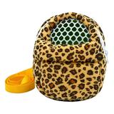 JANGSLNG Hamster Carrier Bag Stylish Leopard Print Hamster Carrier Comfortable Breathable Travel Pet Bag for Small Pets