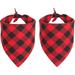 Christmas Dog Bandana Classic Buffalo Plaid Pet Bandana Triangle Bibs Kerchief Red Green Plaid Dog Scarfs for Small Medium Large Dogs Cats Pet (L. Red & Red)