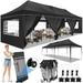 SANOPY 10X30ft Party Tents Heavy Duty Commercial Pop Up Canopy Tent with 8 Sidewalls Suit for 30 Persons Large Wedding Canopy Windproof Waterproof UPF50+ Outdoor Canopy w/Roller Bag &4 Sandbags Black