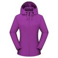 snowsong Womens Jacket Fall Outfits Ladies Solid Hooded Slim Pocket Single Layer Outdoor Jacket Mountaineering Jacket Raincoat Windbreaker Jacket Womens Coats Purple 3XL