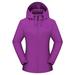 snowsong Womens Jacket Fall Outfits Ladies Solid Hooded Slim Pocket Single Layer Outdoor Jacket Mountaineering Jacket Raincoat Windbreaker Jacket Womens Coats Purple 3XL