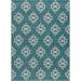 Alise Rugs Colonnade Transitional Scroll Indoor/Outdoor Area Rug Teal 7 10 x 10 3 8 x 10 Outdoor Indoor Entryway Kitchen Patio Grey Rectangle