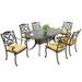 Outdoor Cast aluminum sets oval table metal chairs Lawn dining sets Garden coversationset Patio furniture tea sets 7pcs antrust