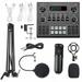 Microphone Yabuy Multifunctional Live V9 Sound Card and BM800 Suspension Microphone Kit Broadcasting Recording Condenser Microphone Set Intelligent Webcast Live Sound Card for Computers and Mobilephon