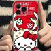 Merry Christmas Hello Kitty For iPhone 11 Pro Max 12 13 Pro Mini X XR XS Max 6 6S 7 8 Plus Se2 Clear Phone Case Cover