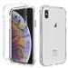 iPhone X Case iPhone XS Case Full Body Clear Bumper Protection Case [with Screen Protector] Hybrid Back Silicone Rubber TPU Bumper Gradient Phone Case for Apple iPhone X/XS - Clear