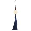 1pc Phone Case Pendant Chinese Style Retro Bodhi Lotus Tassel Decor Phone Cover Bag Hanging Ornament (Blue)