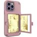 Compatible with iPhone 15 Pro Case Mirror Case with Card Holder Cute Luxury Fashion Makeup Mirror Back Cover Wallet Case Soft Silicone Rubber Bumper Slim Ultra Thin Protection Phone Case