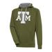 Men's Antigua Olive Texas A&M Aggies Victory Raglan Pullover Hoodie