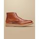 Men's Leather Brogue Boots - Dark Tan Brown, 7 R by Charles Tyrwhitt