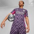 PUMA Manchester City Men's Goalkeeper Short Sleeve Jersey, Purple Charcoal/Ravish, size Large