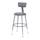 National Public Seating Corp. Adjustable Padded Stool - With Backrest, 19&quot; - 27&quot; tall, Grey