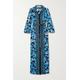 Diane von Furstenberg - Joshua Belted Printed Crepe Maxi Dress - Turquoise