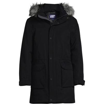 Waterproof Expedition Down Parka, Men, size: 46-48, regular, Black, Polyester, by Lands' End