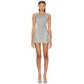 Marine Serre Regenerated Mini Dress in Light Denim - Blue. Size 34 (also in 36, 40).