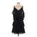 ML Monique Lhuillier Casual Dress - A-Line Plunge 3/4 sleeves: Black Dresses - Women's Size 0