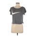 Nike Active T-Shirt: Gray Polka Dots Activewear - Women's Size Medium