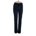 Liverpool Los Angeles Jeggings - Mid/Reg Rise Straight Leg Boyfriend: Blue Bottoms - Women's Size 4 - Dark Wash