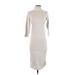 James Perse Casual Dress - Midi: White Solid Dresses - Women's Size Small