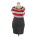 Faith 21 Casual Dress - Mini Cowl Neck Short sleeves: Red Color Block Dresses - Women's Size 2X
