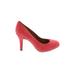 Kelly & Katie Heels: Pumps Stilleto Cocktail Pink Solid Shoes - Women's Size 7 1/2 - Round Toe