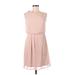 Adrianna Papell Cocktail Dress - Mini One Shoulder Sleeveless: Pink Solid Dresses - New - Women's Size 6