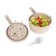 Salad Spinner, Progressive Lettuce Spinner with Long Handle Design, Cool Kitchen Gadgets, Salad Mixing Bowls with Eggbeater for Washing Vegetables, Fruits, Rice, etc.(Beige)