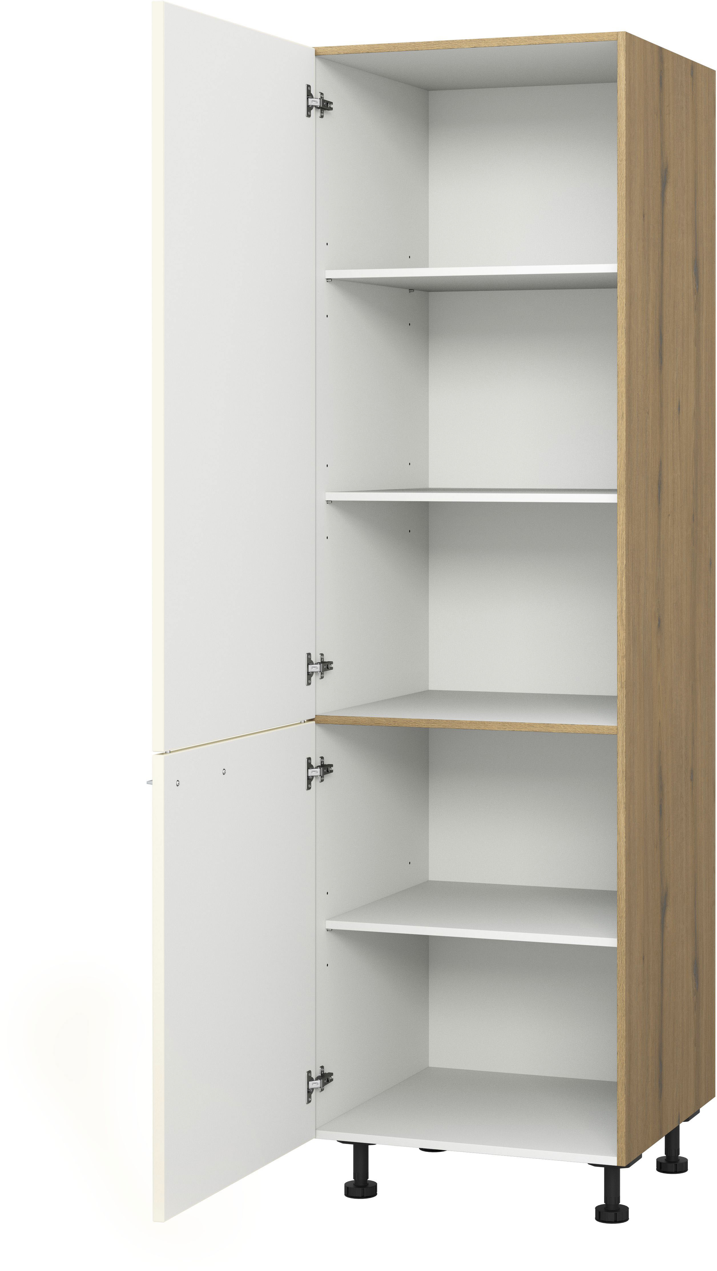 Vorratsschrank KOCHSTATION "KS-Trea SV60-195", weiß (magnolie, eiche astig), B:60cm H:195cm T:56cm, Schränke, Vorratsschrank, Höhe 195 cm, Breite 60 cm