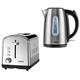 tower Infinity Brushed Steel 1.7L 3KW Jug Kettle & 2 Slice Toaster. Matching Stainless Steel Kettle & Toaster Set