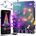 Twinkly Candies - Christmas Lights String - App-Controlled & USB-C-Powered - Indoor Smart Home Decoration - Candle Shaped - 100 RGB LEDs (6 Meters), Green Wire