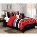 Latitude Run® Lorrika Microfiber Modern & Contemporary 7 Piece Comforter Set Polyester/Polyfill/Microfiber in Red/Gray/White | Full | Wayfair