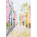 Lark Manor™ Watercolor Charleston Rainbow Row Houses - Painting on Canvas Paper/Metal in White | 12" H x 8" W | Wayfair