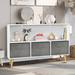 George Oliver Judene Bookcase Wood in Gray/White | 23.6 H x 35.4 W x 11 D in | Wayfair FB27406501F24A7A92C1E9D4D4562D6E