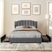 Latitude Run® Marbury Platform Bed Wood & /Upholstered/Linen in Gray | 43.31 H x 63.4 W x 83.68 D in | Wayfair EC51FAA6360D41E5A0850C43A215C700