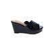 Chinese Laundry Wedges: Slip-on Platform Casual Black Print Shoes - Women's Size 7 - Open Toe